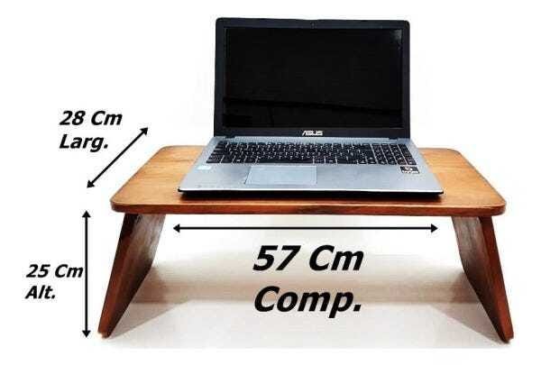 Suporte Mesa Multiuso de Notebook e Alimentação de Madeira Maciça de Cama - 3