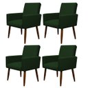 Ver imagem 1 de Kit 4 Poltronas Decorativa Sala e Quarto Nina Suede Herrero:verde