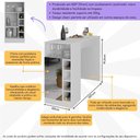 Ver imagem 3 de Bancada Balcão/mesa de Cozinha com Adega 1 Porta e Espelho Multimóveis Mp2248