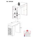 Ver imagem 4 de Bancada Balcão/mesa de Cozinha com Adega 1 Porta e Espelho Multimóveis Mp2248