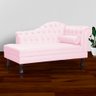 Recamier Divã Larissa Capitonê Lado Esquerdo Corino Cores - S.A Móveis - Rosa Bebê - 5