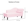 Recamier Divã Larissa Capitonê Lado Esquerdo Corino Cores - S.A Móveis - Rosa Bebê - 6
