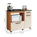 Ver imagem 5 de Kit Balcão para Cooktop Cozinha Kaiki Violeta Nature Off White com Fogão Cooktop Chef 4 Bocas Ultra
