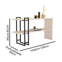 Ver imagem 6 de Aparador Industrial Prateleira Decoração Sala Escrivaninha Mesa Estudo Quarto Pérola/preto - Rpm