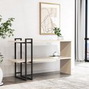 Ver imagem 2 de Aparador Industrial Prateleira Decoração Sala Escrivaninha Mesa Estudo Quarto Pérola/preto - Rpm