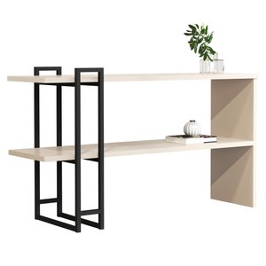 Aparador Industrial Prateleira Decoração Sala Escrivaninha Mesa Estudo Quarto Pérola/preto - Rpm