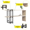 Ver imagem 5 de Aparador Industrial Prateleira Decoração Sala Escrivaninha Mesa Estudo Quarto Pérola/preto - Rpm