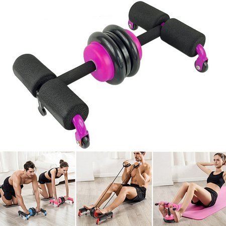 Rolo Suporte Abdominal 2 em 1 Extensor Rodas Ventosa Exercícios musculaçao Treino Perder peso - 2