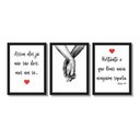 Ver imagem 1 de Kit 3 quadros decorativos com molduras casal Médio - O que Deus uniu
