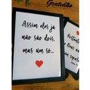 Ver imagem 3 de Kit 3 quadros decorativos com molduras casal Médio - O que Deus uniu