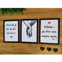 Ver imagem 2 de Kit 3 quadros decorativos com molduras casal Médio - O que Deus uniu