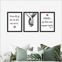 Ver imagem 4 de Kit 3 quadros decorativos com molduras casal Médio - O que Deus uniu