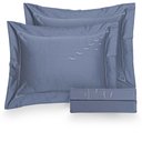 Ver imagem 2 de Jogo de Cama Queen 300 Fios Bordado Gaivota - Casa k Azul/Branco