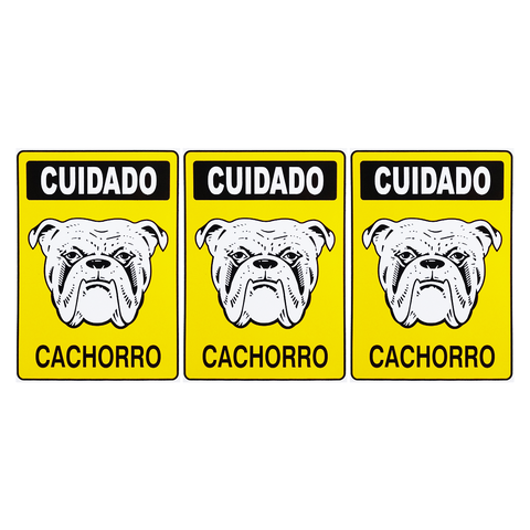 Combo 3 Placas De Sinalização Cuidado Cachorro 20x30 Acesso - P-6/1 F9e