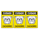 Ver imagem 1 de Combo 3 Placas De Sinalização Cuidado Cachorro 20x30 Acesso - P-6/1 F9e