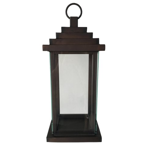 Lanterna de Chão Artesanal Branca Media Decorativa Libertas Rosas Lanterna Rustica Verniz