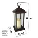 Ver imagem 2 de Lanterna de Chão Artesanal Branca Media Decorativa Libertas Rosas Lanterna Rustica Verniz