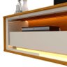 Rack Com LED Pra TV 75 Polegadas 212cm Requinte Rodízios Gelius Naturale/Off White - 4