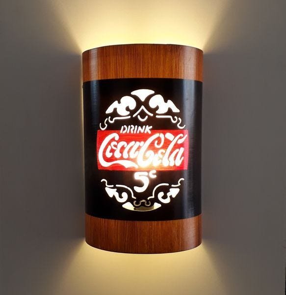 Luminária Arandela de parede Bar Coca Cola - 1