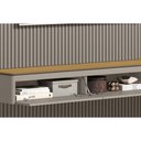 Ver imagem 5 de Home P/ Tv até 100 Pol Modular 3.0 Ripado C/ 3 Porta. 1 Prat. 2,97x2,50cm Tauari/gris Fosco - Linea