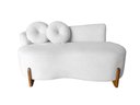 Ver imagem 1 de Namoradeira Lounge Bouclé com 2 Almofadas 150 Cm ? Design Moderno e Confortável