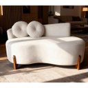 Ver imagem 6 de Namoradeira Lounge Bouclé com 2 Almofadas 150 Cm ? Design Moderno e Confortável