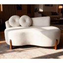 Ver imagem 3 de Namoradeira Lounge Bouclé com 2 Almofadas 150 Cm ? Design Moderno e Confortável