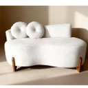 Ver imagem 2 de Namoradeira Lounge Bouclé com 2 Almofadas 150 Cm ? Design Moderno e Confortável