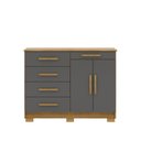 Ver imagem 2 de Cômoda Sapateira 2 Portas 5 Gavetas Nature Alasca