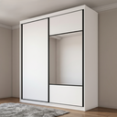 Ver imagem 1 de Guarda Roupa Casal com Espelho 100% MDF 2 Portas de Correr e 6 Gavetas Trieste Branco