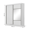 Ver imagem 4 de Guarda Roupa Casal com Espelho 100% MDF 2 Portas de Correr e 6 Gavetas Trieste Branco
