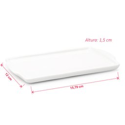 Kit 10 Bandeja De Porcelana Retangular Pequena 21,5 Cm - 2