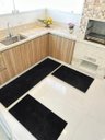 Ver imagem 1 de Kit Cozinha 3 Pçs Tapete Passadeira em Carpete Aveludado Preto