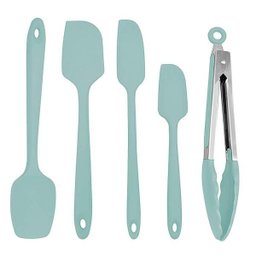 Kit Espátulas Silicone Profissional Com Pegador Inox Verde - 1