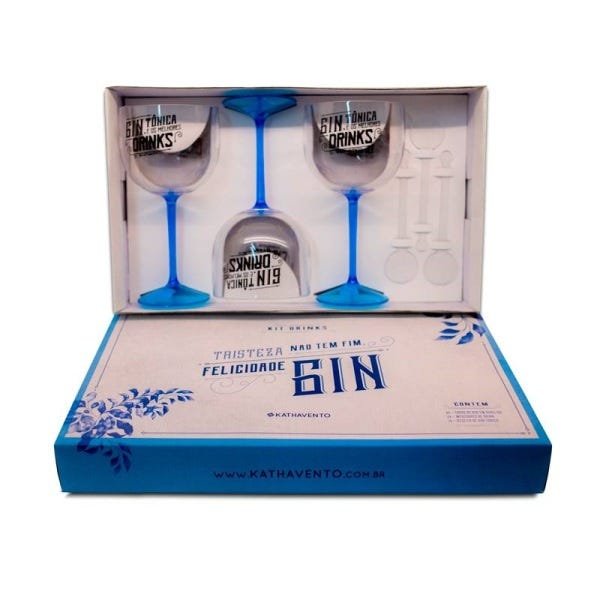 Kit Felicidade Gin - Copos Misturador e Receita - 1