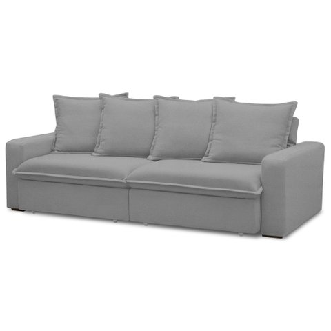 Sofá Retrátil Reclinável 3 Lugares 195cm Roma F05 Veludo Cinza - Mpozenato