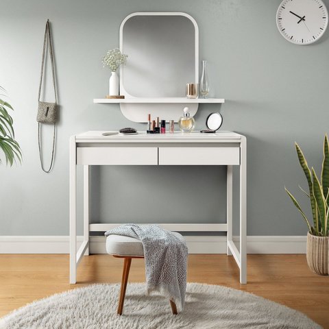 Penteadeira Madeira Maciça 2 Gavetas Modena