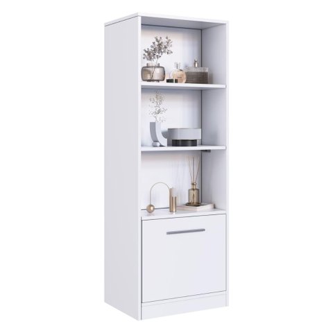 Estante de Escritório com Compartimento Oculto 1 Porta Multimóveis Cr25349 Branco