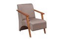 Ver imagem 1 de Poltrona Venus 1 Lugar Braço Madeira Maciça Tecido Suede Unidecor Cappuccino