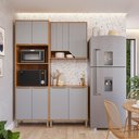 Ver imagem 2 de Armário de Cozinha Celeste com Torre Quente 150 Cm 8 Portas Cinamomo/platina