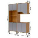Ver imagem 4 de Armário de Cozinha Celeste com Torre Quente 150 Cm 8 Portas Cinamomo/platina