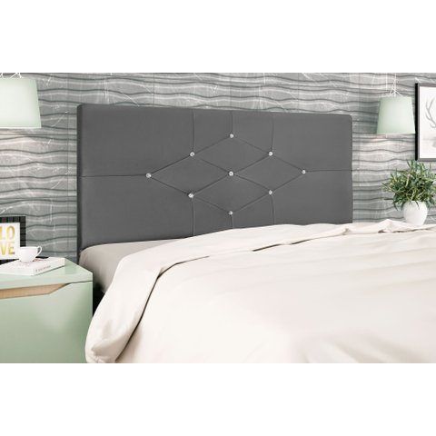 Cabeceira Casal King Jbe Moveis Camboriú Cinza 195cm Para Cama Box 193cm Decoração Quarto