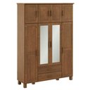Ver imagem 1 de Guarda Roupa Casal 158cm 8 Portas Madeira Maciça Lone Castanho F07 - Mpozenato