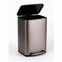Ver imagem 3 de Lixeira Inox 30L Grafite Lixo Pedal Compacta Lixo Anti Odor