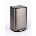 Ver imagem 1 de Lixeira Inox 30L Grafite Lixo Pedal Compacta Lixo Anti Odor
