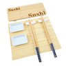 Kit Comida Japonesa 8pç Sushi Bambu Cerâmica Esteira Hashi - 1