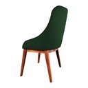 Ver imagem 4 de Kit 8 Cadeiras de Jantar Luxo Estofada Elisa Anatômica Veludo Verde Base Madeira Maciça Mel