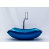 Pia De Vidro Abaulada 42 X 28 Azul Metálico - 2