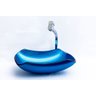 Pia De Vidro Abaulada 42 X 28 Azul Metálico - 3