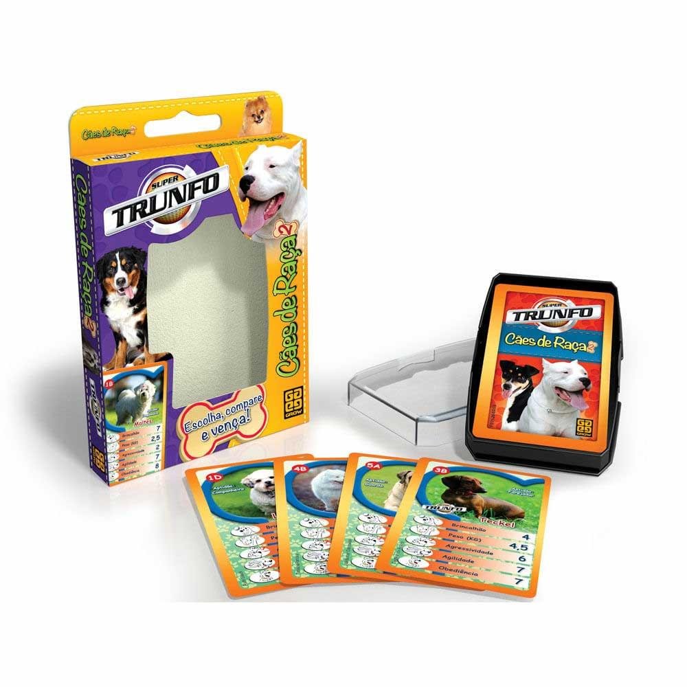 Jogo de Cartas - Super Trunfo - Patrulha Canina - 32 Cartas - 2 à 8  Jogadores - Grow